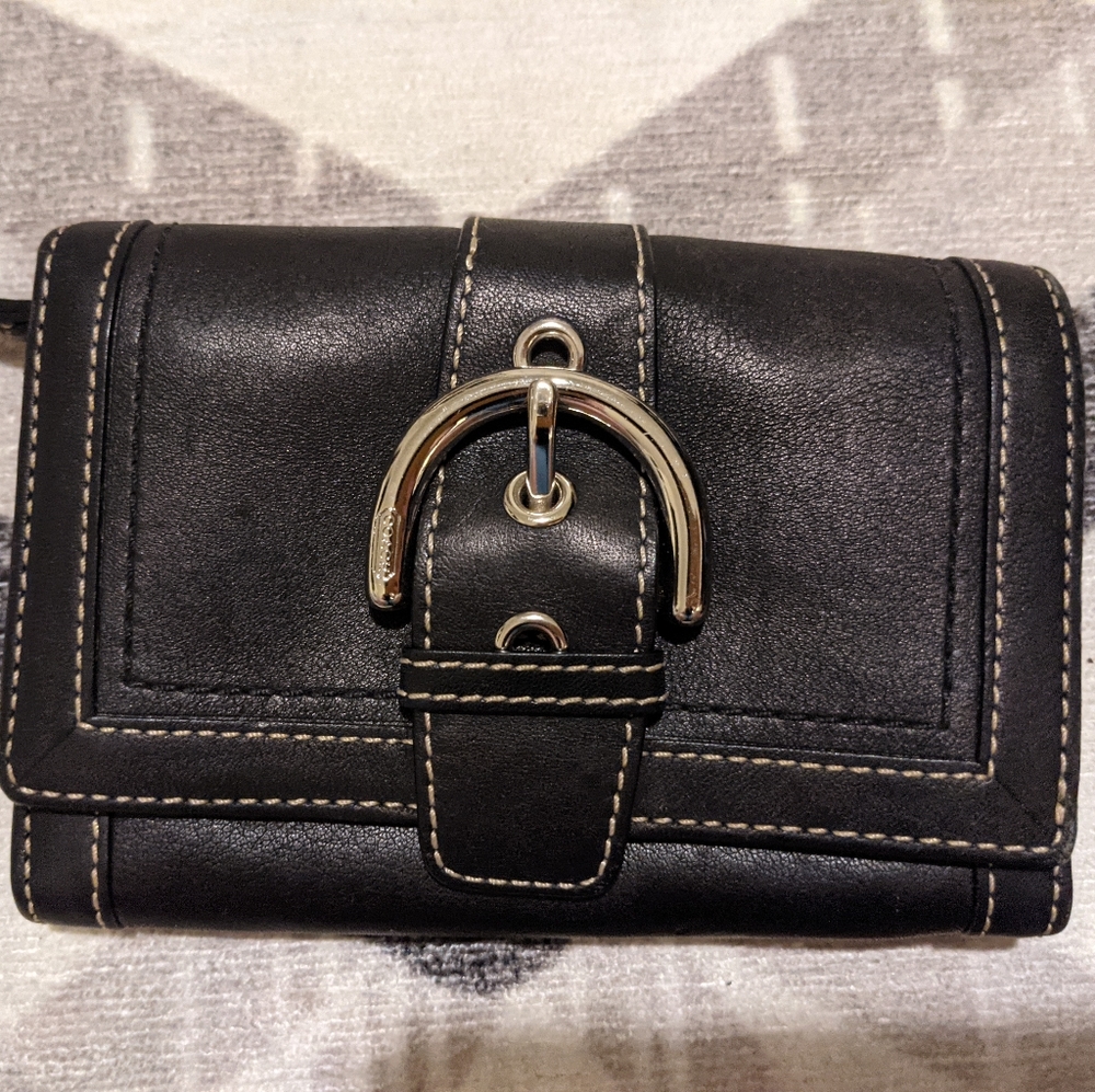 Coach black leather wallet